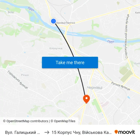Вул. Галицький Шлях to 15 Корпус Чну, Військова Кафедра map