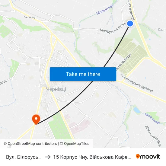 Вул. Білоруська to 15 Корпус Чну, Військова Кафедра map