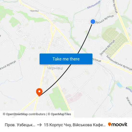 Пров. Узбецький to 15 Корпус Чну, Військова Кафедра map