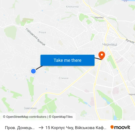 Пров. Донецький to 15 Корпус Чну, Військова Кафедра map