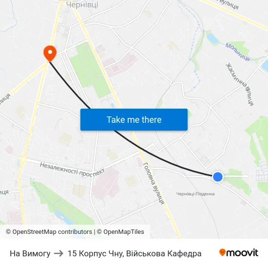 На Вимогу to 15 Корпус Чну, Військова Кафедра map