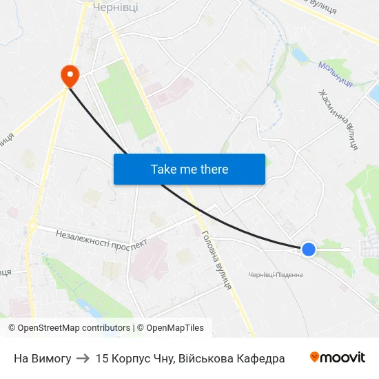 На Вимогу to 15 Корпус Чну, Військова Кафедра map