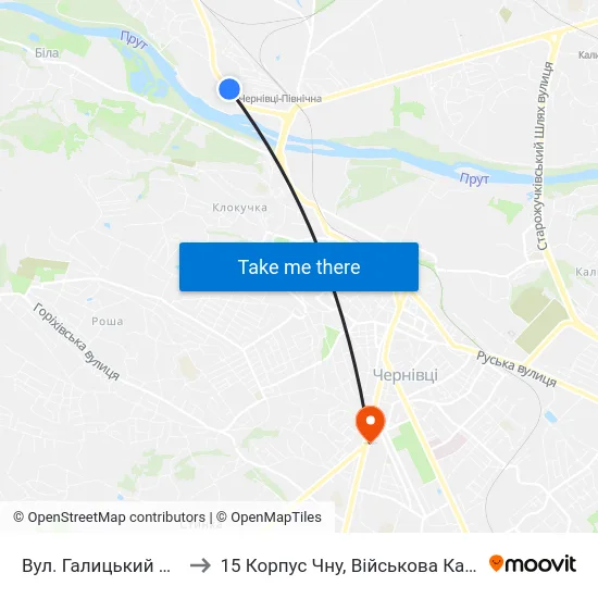 Вул. Галицький Шлях to 15 Корпус Чну, Військова Кафедра map