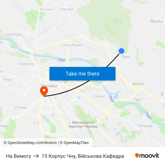 На Вимогу to 15 Корпус Чну, Військова Кафедра map
