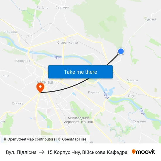Вул. Підлісна to 15 Корпус Чну, Військова Кафедра map