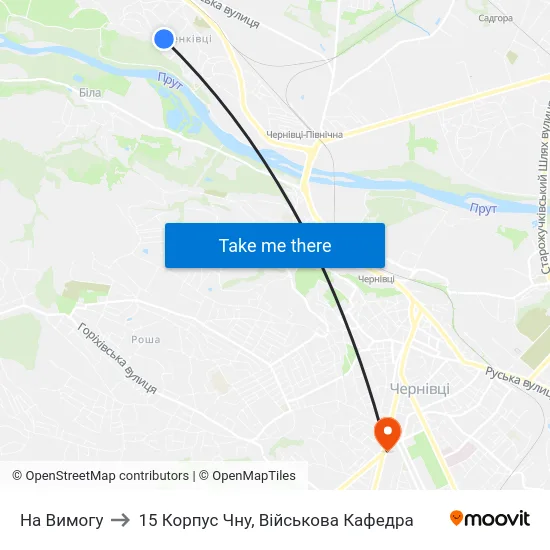 На Вимогу to 15 Корпус Чну, Військова Кафедра map