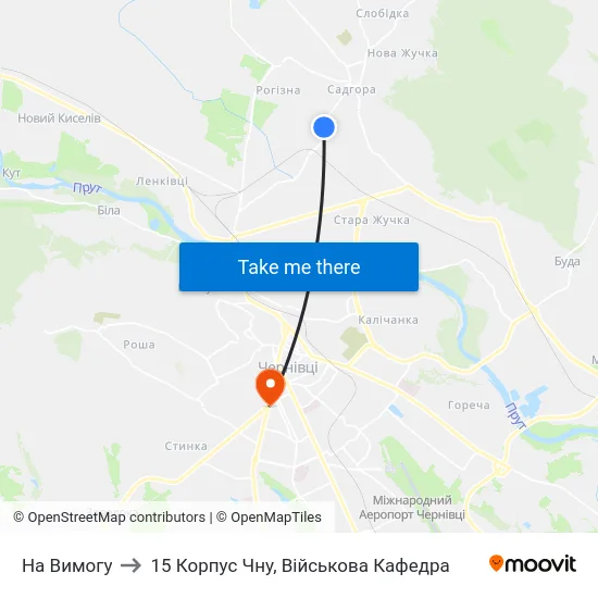 На Вимогу to 15 Корпус Чну, Військова Кафедра map