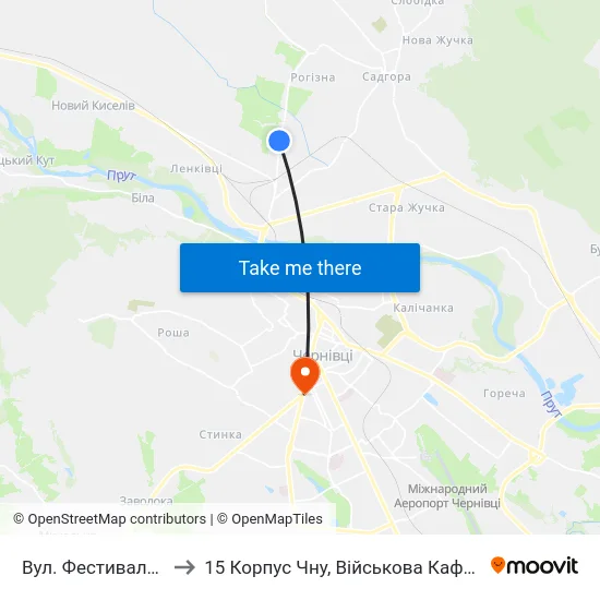 Вул. Фестивальна to 15 Корпус Чну, Військова Кафедра map