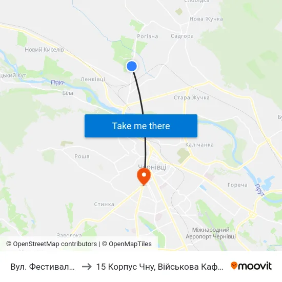 Вул. Фестивальна to 15 Корпус Чну, Військова Кафедра map