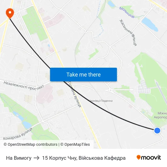 На Вимогу to 15 Корпус Чну, Військова Кафедра map