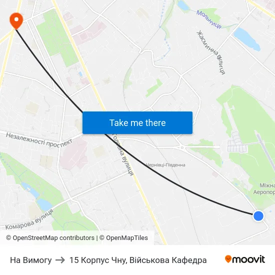 На Вимогу to 15 Корпус Чну, Військова Кафедра map