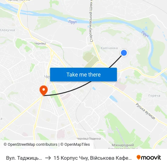 Вул. Таджицька to 15 Корпус Чну, Військова Кафедра map