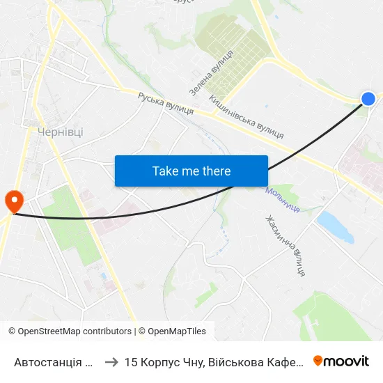 Автостанція №2 to 15 Корпус Чну, Військова Кафедра map