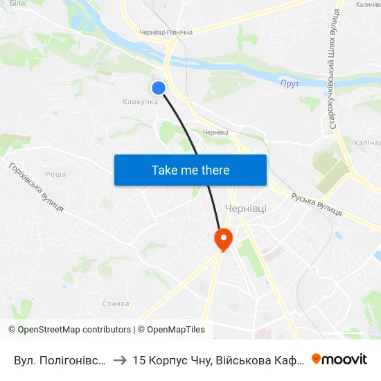 Вул. Полігонівська to 15 Корпус Чну, Військова Кафедра map