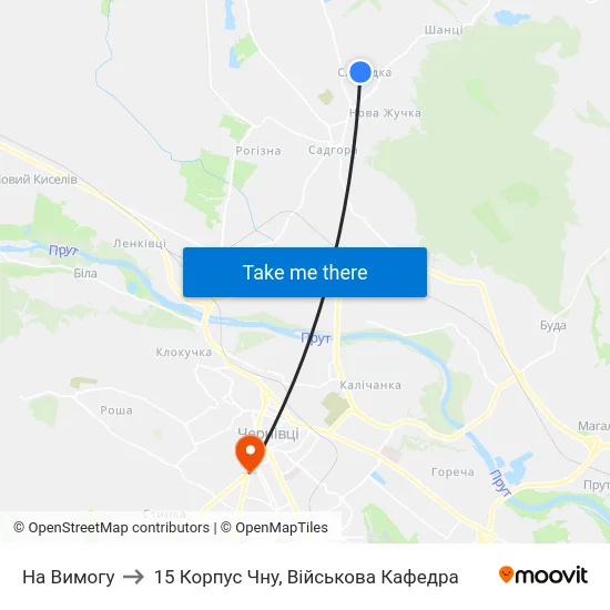На Вимогу to 15 Корпус Чну, Військова Кафедра map