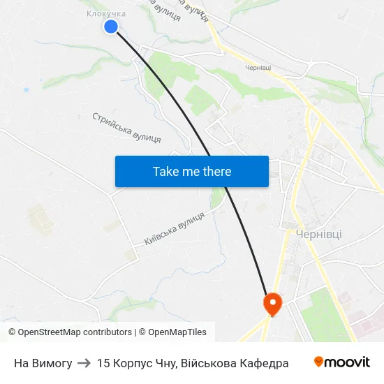 На Вимогу to 15 Корпус Чну, Військова Кафедра map