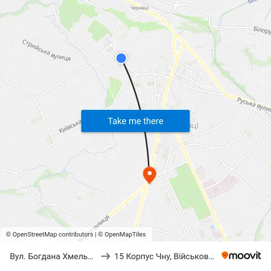 Вул. Богдана Хмельницького to 15 Корпус Чну, Військова Кафедра map