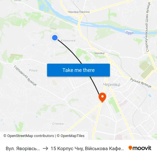 Вул. Яворівська to 15 Корпус Чну, Військова Кафедра map