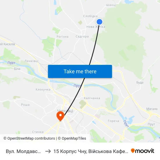 Вул. Молдавська to 15 Корпус Чну, Військова Кафедра map