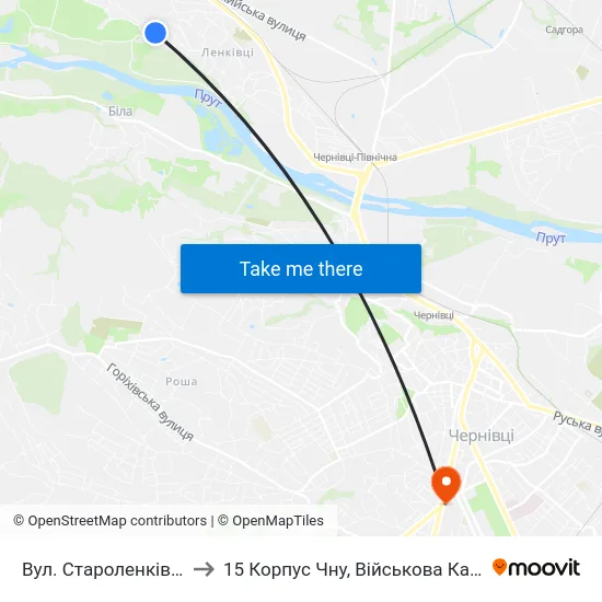 Вул. Староленківська to 15 Корпус Чну, Військова Кафедра map