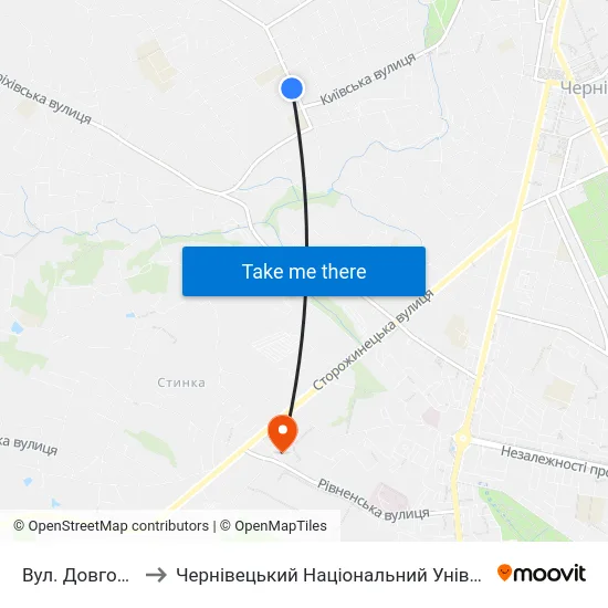 Вул. Довгопільська to Чернівецький Національний Університет, Корпус №9 map