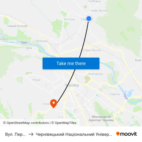 Вул. Перемоги to Чернівецький Національний Університет, Корпус №9 map