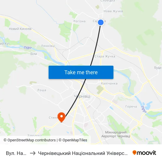 Вул. Нарічна to Чернівецький Національний Університет, Корпус №9 map