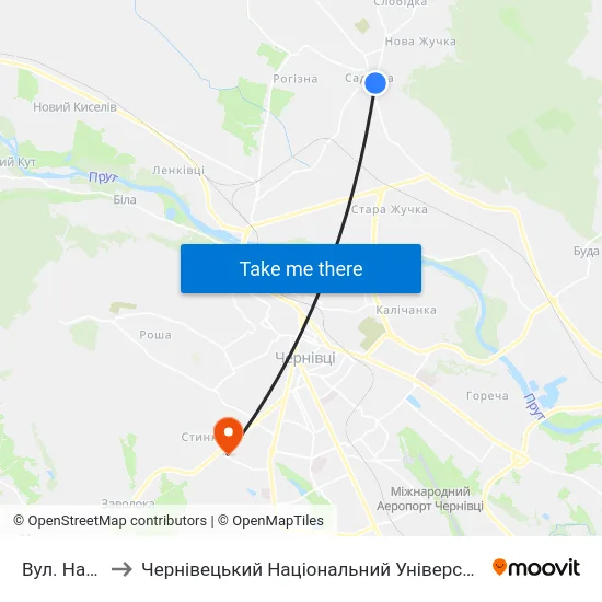 Вул. Нарічна to Чернівецький Національний Університет, Корпус №9 map