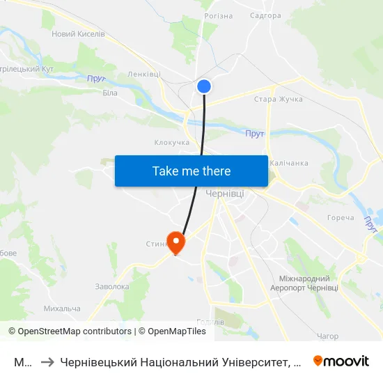 Мжк to Чернівецький Національний Університет, Корпус №9 map