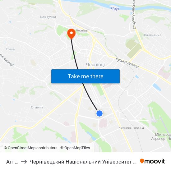 Аптека to Чернівецький Національний Університет Ім.Ю.Федьковича map