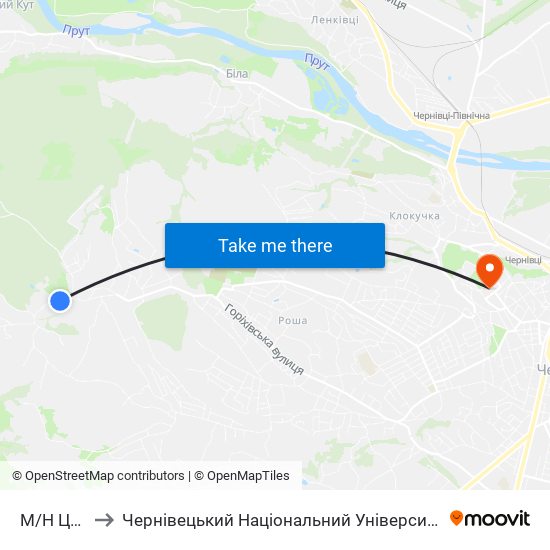 М/Н Цецино to Чернівецький Національний Університет Ім.Ю.Федьковича map