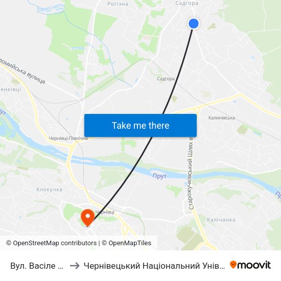 Вул. Васіле Александрі to Чернівецький Національний Університет Ім.Ю.Федьковича map