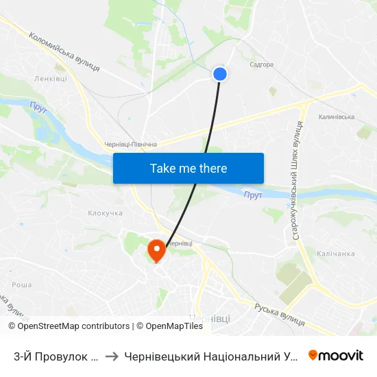 3-Й Провулок Моріса Тореза to Чернівецький Національний Університет Ім.Ю.Федьковича map