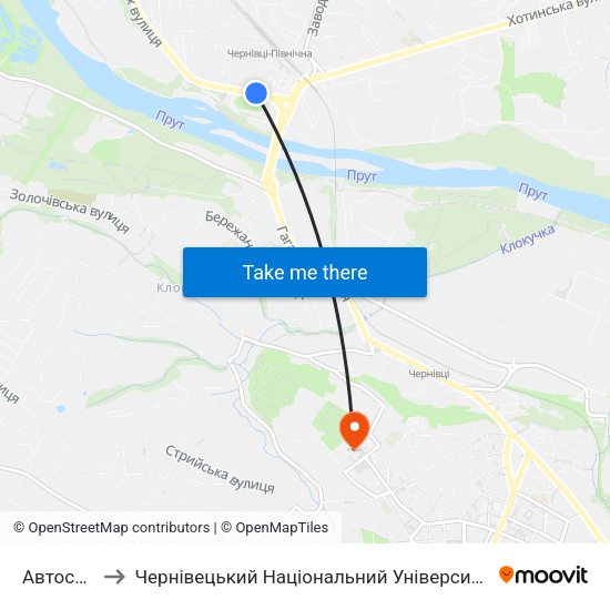 Автостанція to Чернівецький Національний Університет Ім.Ю.Федьковича map
