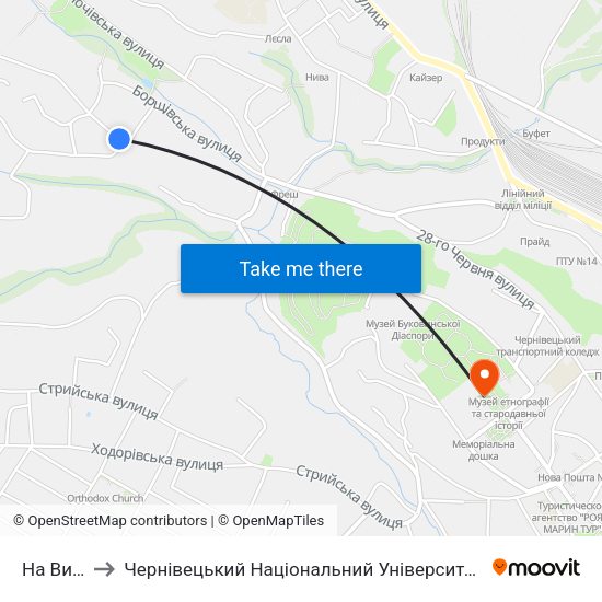 На Вимогу to Чернівецький Національний Університет Ім.Ю.Федьковича map