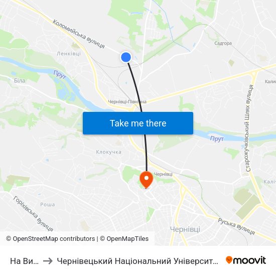 На Вимогу to Чернівецький Національний Університет Ім.Ю.Федьковича map