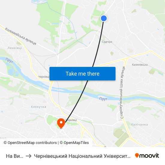 На Вимогу to Чернівецький Національний Університет Ім.Ю.Федьковича map