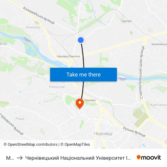 Мжк to Чернівецький Національний Університет Ім.Ю.Федьковича map