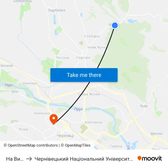 На Вимогу to Чернівецький Національний Університет Ім.Ю.Федьковича map