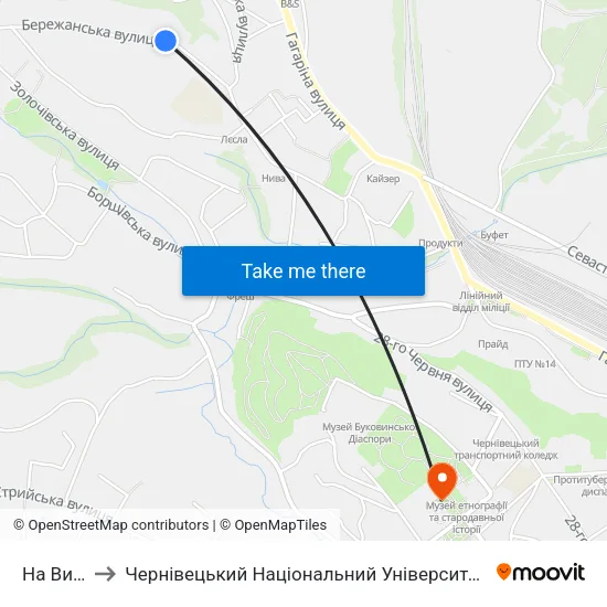 На Вимогу to Чернівецький Національний Університет Ім.Ю.Федьковича map