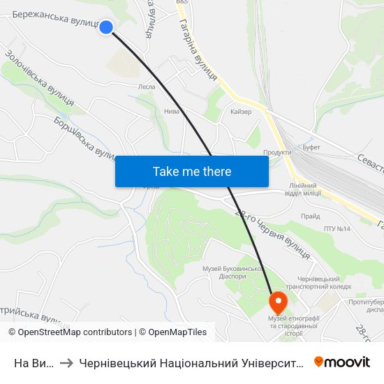 На Вимогу to Чернівецький Національний Університет Ім.Ю.Федьковича map