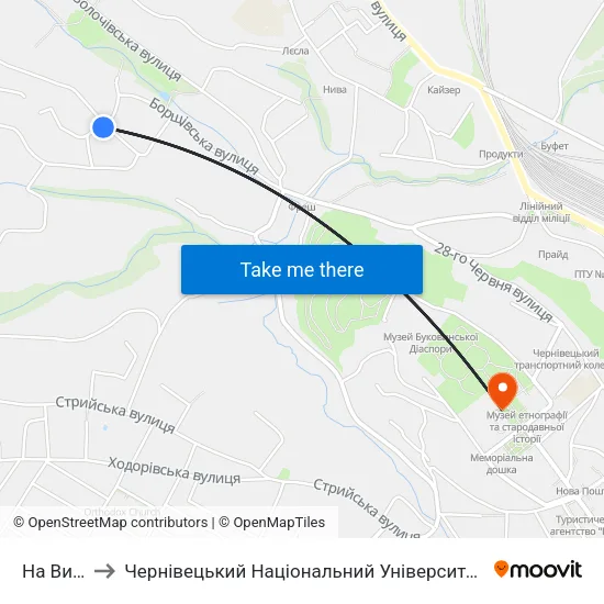 На Вимогу to Чернівецький Національний Університет Ім.Ю.Федьковича map