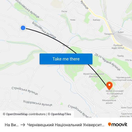 На Вимогу to Чернівецький Національний Університет Ім.Ю.Федьковича map