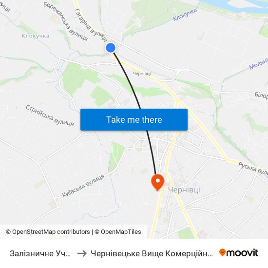 Залізничне Училище to Чернівецьке Вище Комерційне Училище map