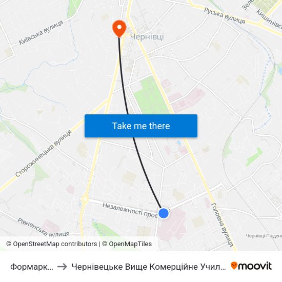 Формаркет to Чернівецьке Вище Комерційне Училище map