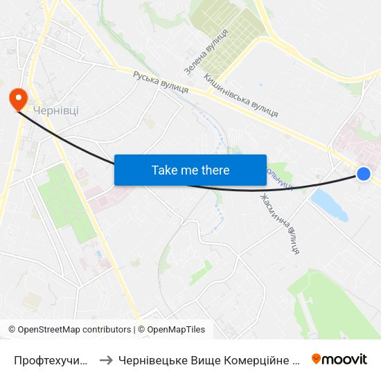 Профтехучилище to Чернівецьке Вище Комерційне Училище map