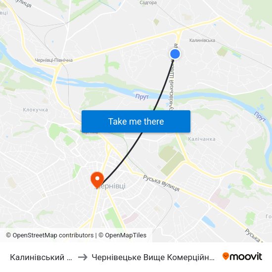 Калинівський Ринок to Чернівецьке Вище Комерційне Училище map