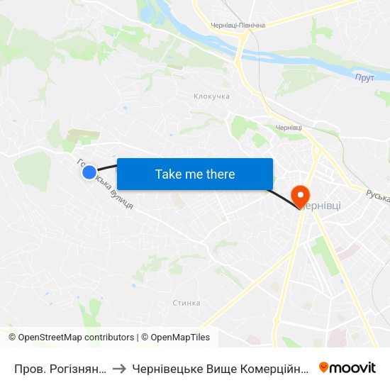 Пров. Рогізнянський to Чернівецьке Вище Комерційне Училище map