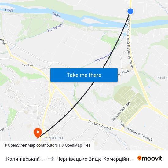 Калинівський Ринок to Чернівецьке Вище Комерційне Училище map