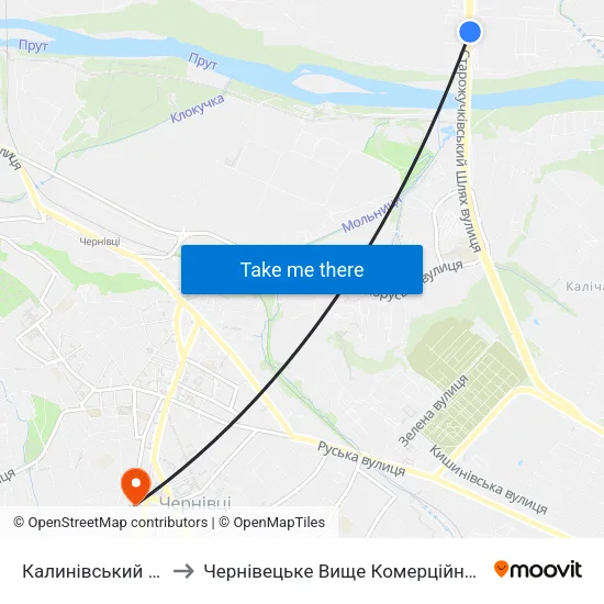 Калинівський Ринок to Чернівецьке Вище Комерційне Училище map